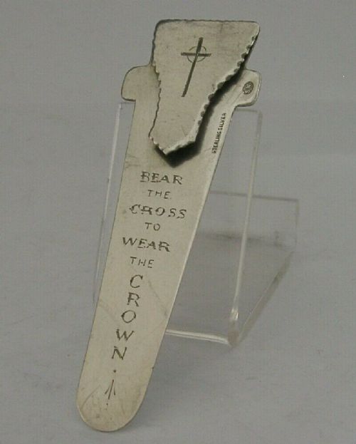 Mra American Religious Sterling Silver Page Maker Bookmark C1940 Antique 14g