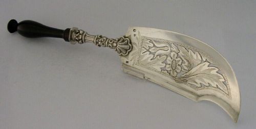 Rare Huge Belgian Solid Silver Fish Slice C1830-1840s Antique 110g Georgian 14in