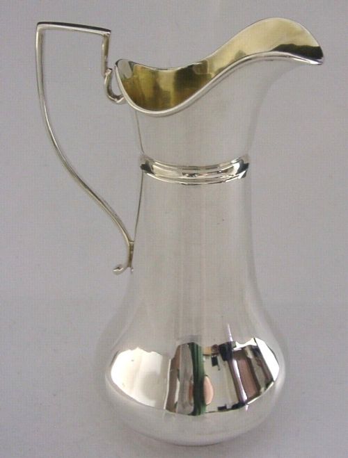 Beautiful Tall Art Nouveau Sterling Silver English Jug 1906 Antique 126g
