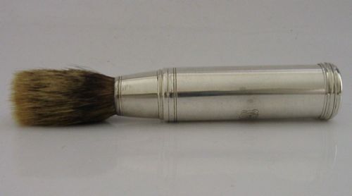 Rare Sterling Silver Travelling Shaving Brush Box Tube 1839 Antique 58g