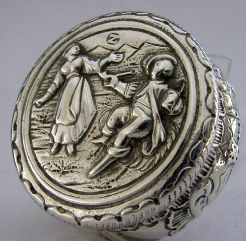 Beautiful German Hanau Solid Silver Snuff Box C1890 Antique 62g