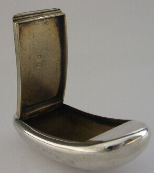 Quality English Solid Sterling Silver Snuff Box 1934 Antique 32g