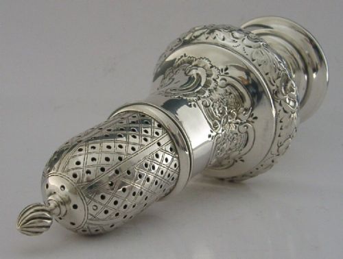Stunning Large English Solid Sterling Silver Sugar Caster Shaker 1907 130g