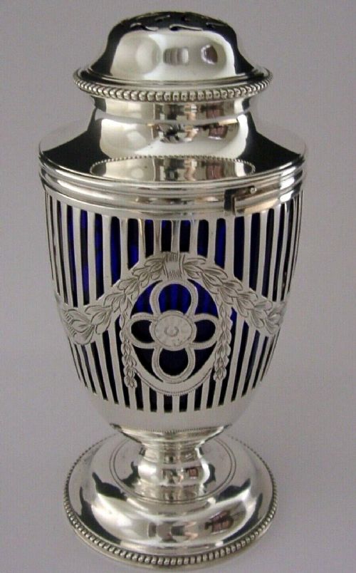 Stunning Large English Sterling Silver Sugar Caster Shaker 1910 Antique 342g