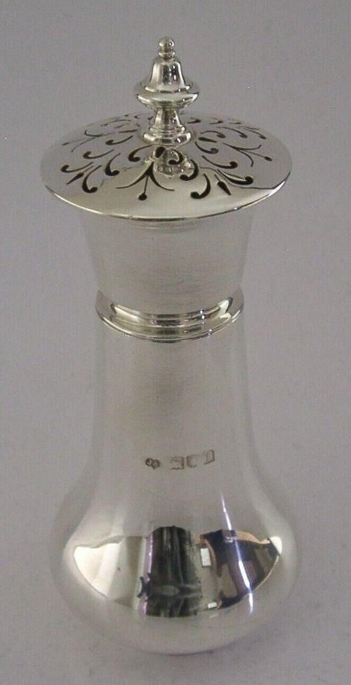 Art Nouveau English Solid Sterling Silver Sugar Caster Shaker 1906 Antique 142g