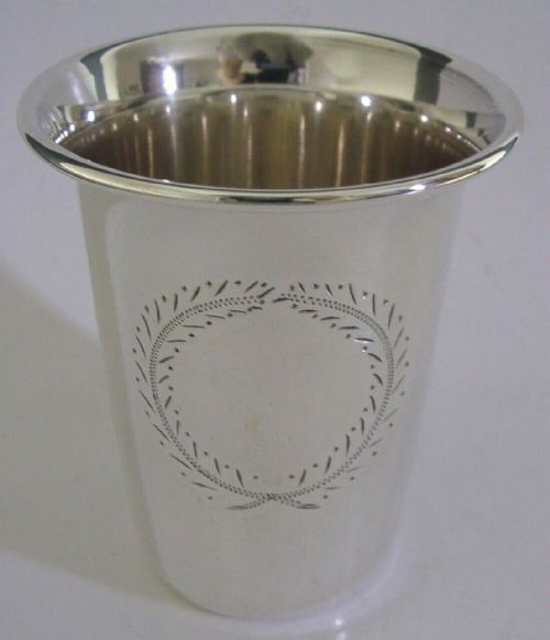 Beautiful English Solid Sterling Silver Beaker Cup London 1961 Large 76g