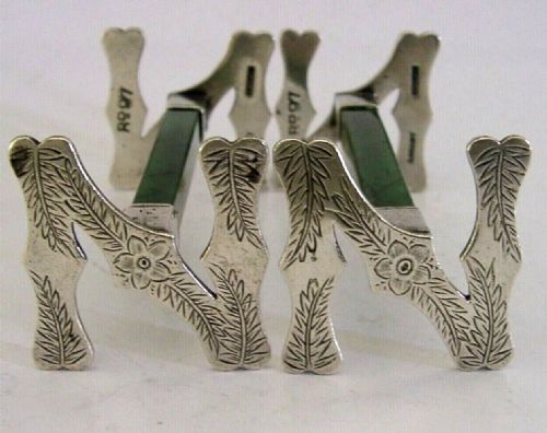 Rare Ausralian New Zealand Sterling Silver Jade Cutlery Rests C1884 F Grady