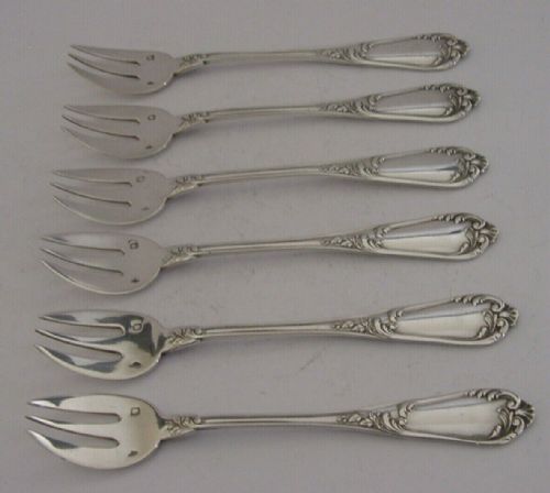 Rare French Sterling Silver Oyster Forks C1890 Antique Henri Soufflot 124g