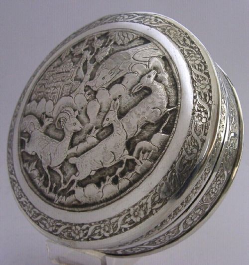 Beautiful Eastern Solid Silver Table Box C1920 Antique 202g