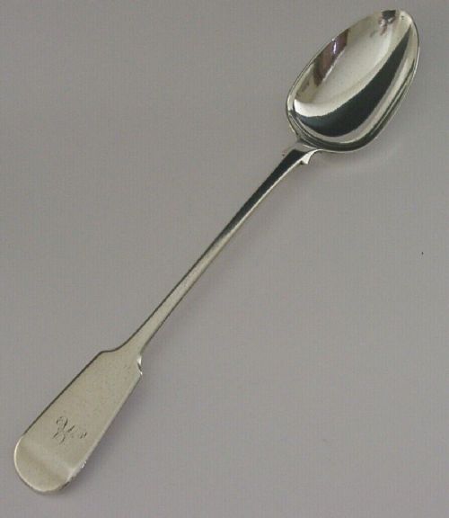Heavy English Victorian Solid Sterling Silver Basting Spoon 1849 Antique 140g