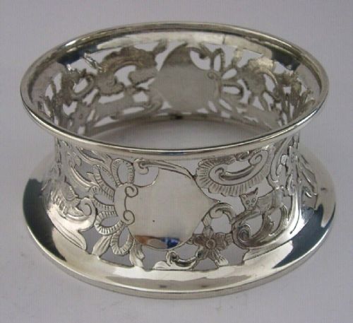 Rare English Solid Sterling Silver Potato Dish Ring London 1917 Antique