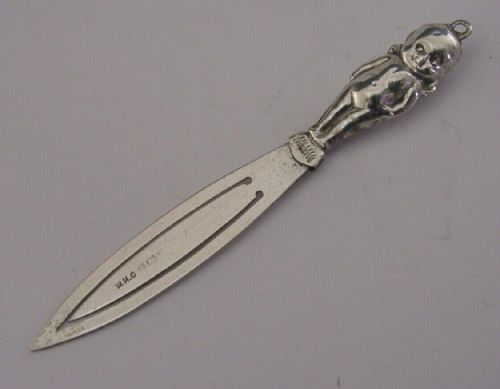 Rare Kewpie Doll Sterling Silver Bookmark Page Marker 1937 Antique