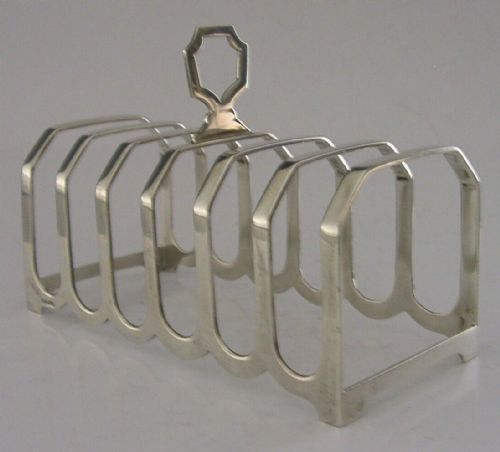 English Solid Sterling Silver Six Slice Toast Rack 1963 60g