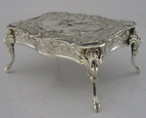 Large Chester Sterling Silver Miniature Dolls House Table 1910 Antique Toy 40g