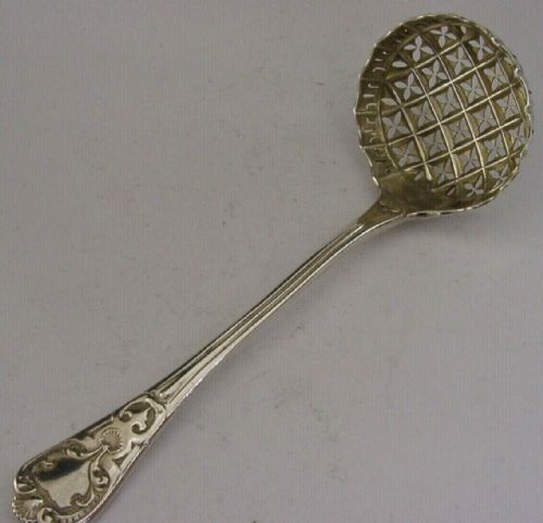 Superb 56g English Victorian Sterling Silver Sugar Sifter Spoon 1856 Antique