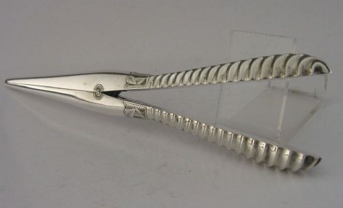 Superb English Victorian Sterling Silver Glove Stretchers 1889 Antique 76g