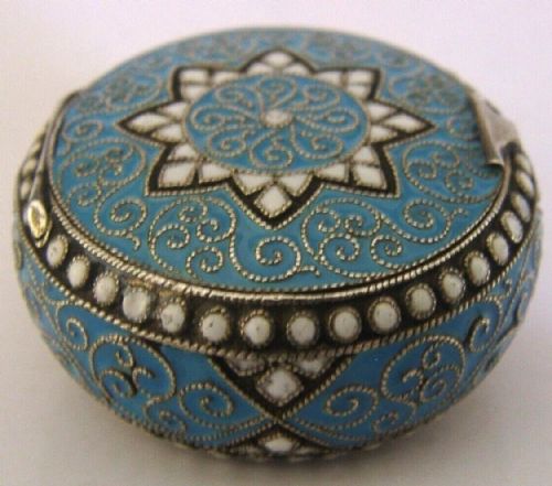 Rare Norwegian Antique Sterling Silver Enanel Box C1910 David Andersen 26g