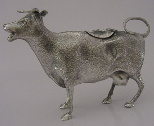 Novelty Rare Silver Plated Cow Creamer Cream Jug C1940