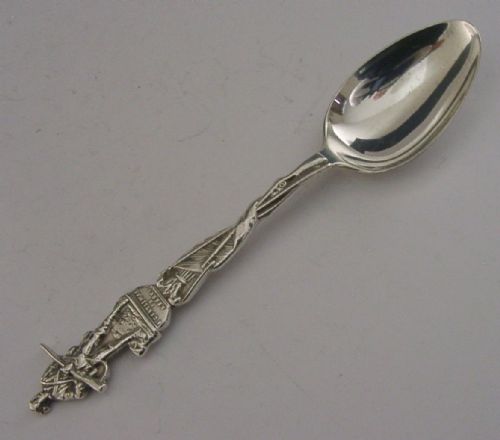 Rare Superb Sterling Silver Military Spoon Boer War 1899 Antique
