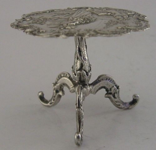 Pretty German Hanau Solid Silver Miniature Dolls House Table C1900 Antique