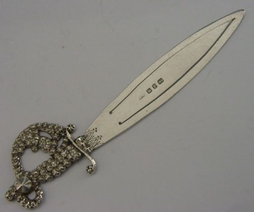 Rare Victorian English Sterling Silver Bookmark 1898 Antique Novelty