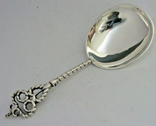 Rare Norwegian Danish Solid Silver Baptism Christening Spoon C1920 Antique 46g