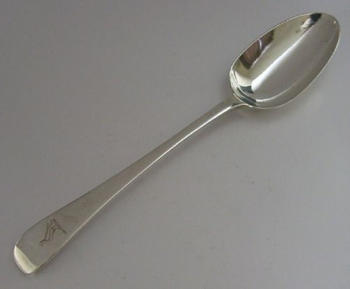 Sterling Silver Bolton or Franks Family Crested Serving Spoon 1878 Antique 68g