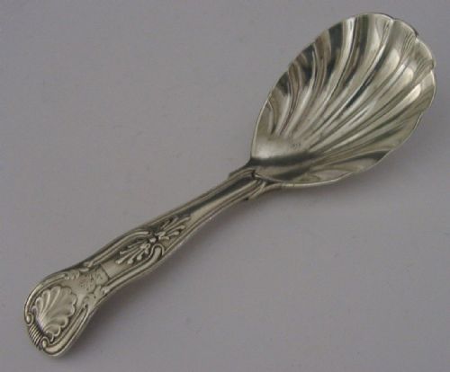 Jarvis Family Crested Victorian Sterling Silver Kings Pattern Caddy Spoon 1860