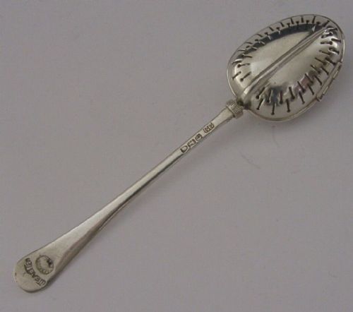Rare English Sterling Silver Tea Infuser Spoon Strainer 1898 Victorian Novelty