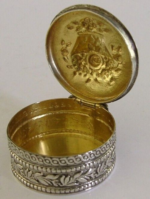 Beautiful German Solid Silver Pill Snuff Box C1940 Antique 30g