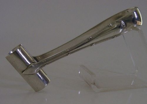 Unusual English Sterling Silver Asparagus Tongs 1926 Antique 32g