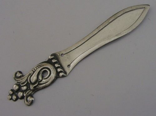 Beautiful Norwegian Danish 830s Solid Silver Bookmark Arts & Crafts 1920 Antique
