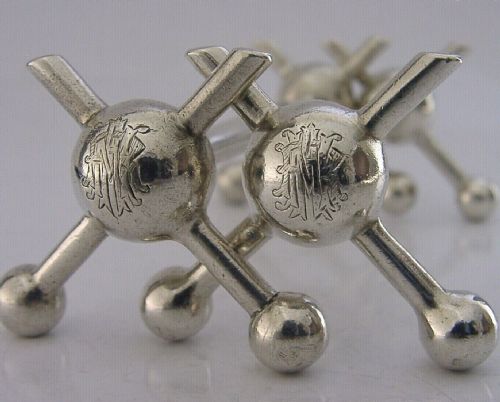 Victorian Christopher Dresser Sterling Silver Cutlery Rests 1896 Antique 116g