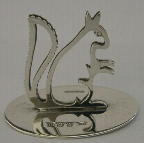 Rare Sterling Silver Squirrel Animal Menu Holder 1912 Antique Novelty