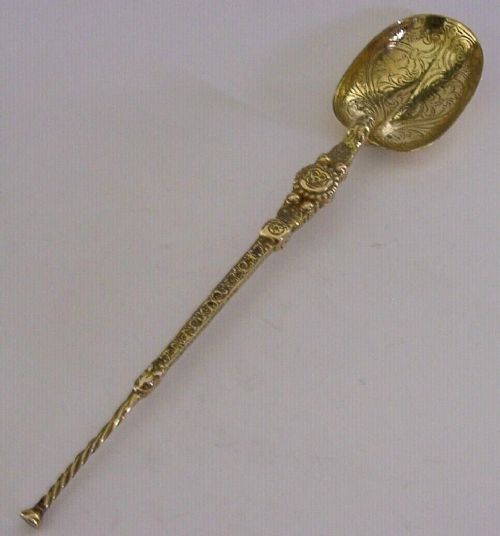 Huge 96g English Sterling Silver Coronation Anointing Spoon 1910 Antique Royalty