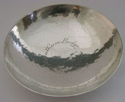 Sterling Silver Arts & Crafts Dish Streatham Lodge Golf Circle 1930 Plannished