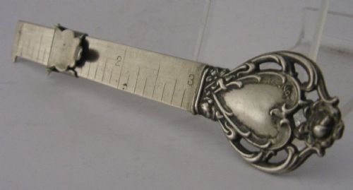 Rare Sterling Silver Hemline Sewing Gauge C1910 Antique Hem Needlework Sewing