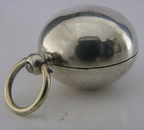 Rare English Solid Sterling Silver Compass 1880 Antique Sampson Mordan