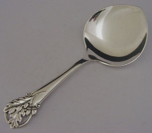 Stunning Danish Solid Silver Acorn Oak Cake Pastry Server 1955 Arts and Crafts