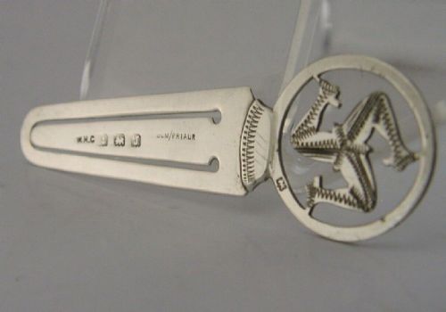 Rare Sterling Silver Isle of Man Bookmark 1933 Antique