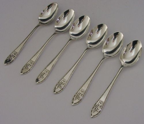 Heavy 82g Six English Sterling Silver Imperial Chemical Industries Spoons 1930s