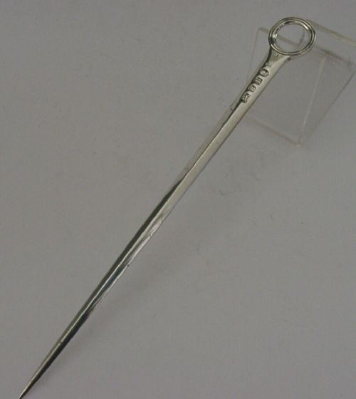 Rare Turnbull Crested English Sterling Silver Skewer Letter Opener 1792