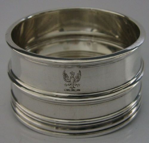 Scottish Sterling Silver Brown Browne Family Crest Bowl 1900 110g Antique
