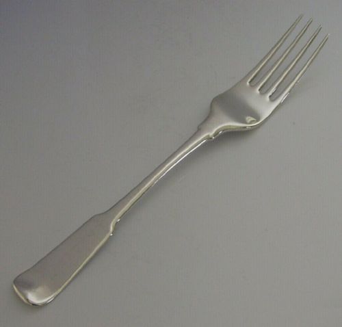 Rare Scottish Provincial Aberdeen Sterling Silver Fork 1820 Scottish Antique 60g