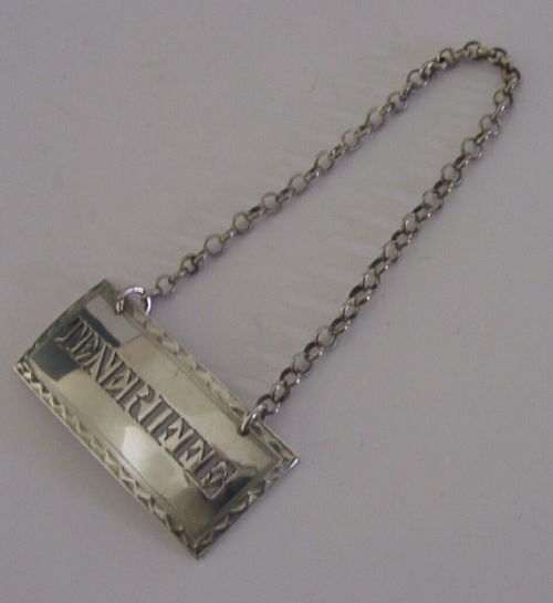 Rare Sterling Silver Teneriffe Wine Bottle Decanter Label C1790 Antique Barware