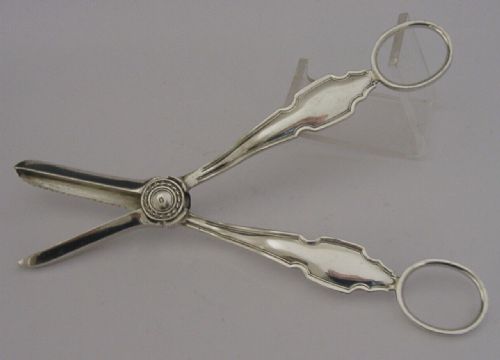 English Solid Sterling Silver Chippendale Grape Scissors Shears 1937 Antique 96g