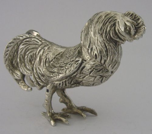 Heavy 118g German Solid Silver Cockerel Rooster Chicken Animal Figure C1950