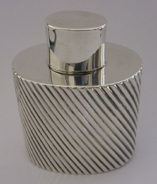 Superb Victorian English Sterling Silver Tea Caddy Box 1895 Antique 100g