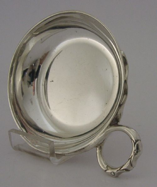 QUALITY ENGLISH STERLING SILVER SNAKE HANDLED WINE TASTER 1962 BARWARE MINT