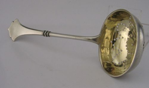 Beautiful Art Nouveau Russian 84 Solid Silver Sugar Sifter Spoon C1910 Antique